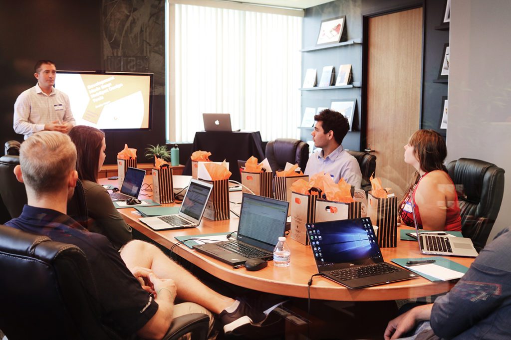 A photo of a people on a meeting place