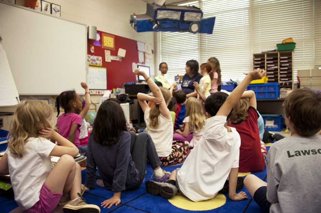 A photo of a children in the classroom