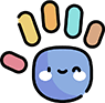 5 fingers in different color icon