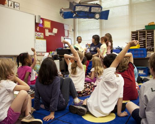 A photo of a children in the classroom